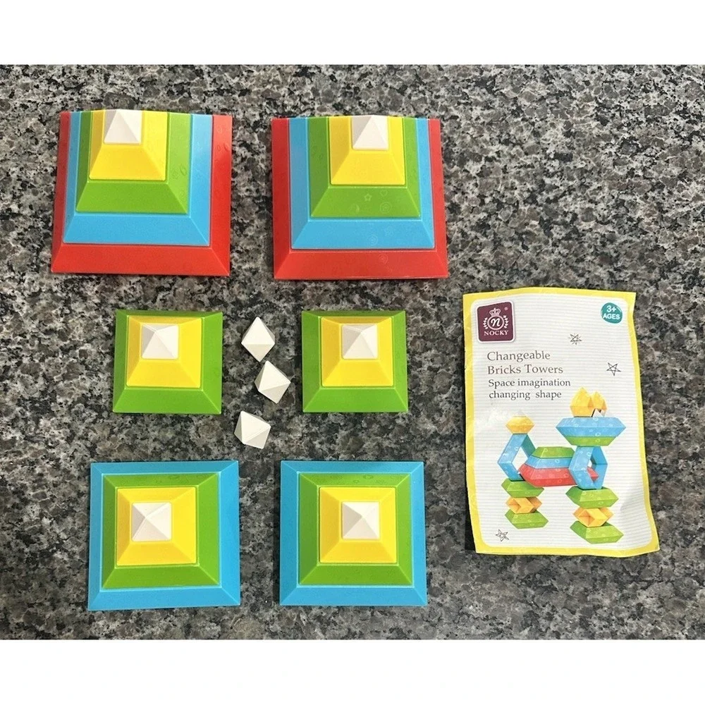 Nocky Changeable Bricks Towers Montessori Toy Stacking Tower Toy‎
